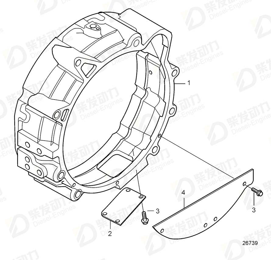 VOLVO Flywheel Housing 21912256 Drawing VOLVO Flywheel Housing 21912256 Drawing